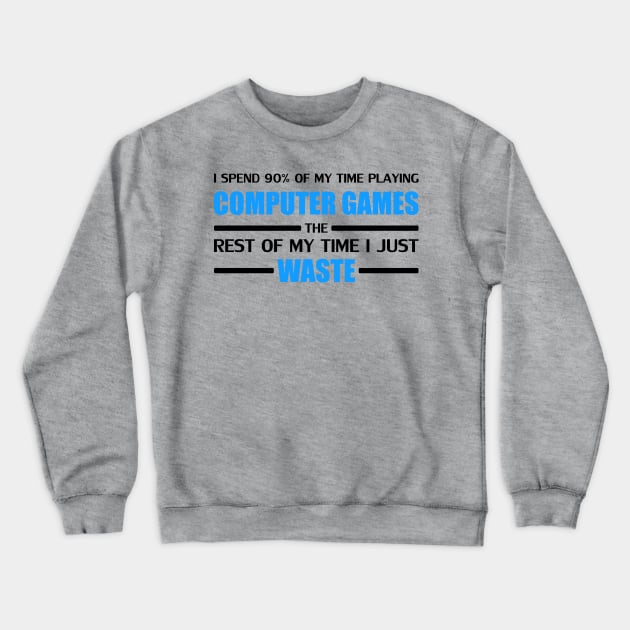 Computer Gaming Blue Crewneck Sweatshirt by Fibre Grease